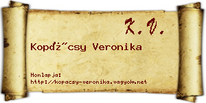 Kopácsy Veronika névjegykártya